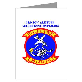 3LAADB - M01 - 02 - 3rd Low Altitude Air Defense Bn with Text - Greeting Cards (Pk of 10)